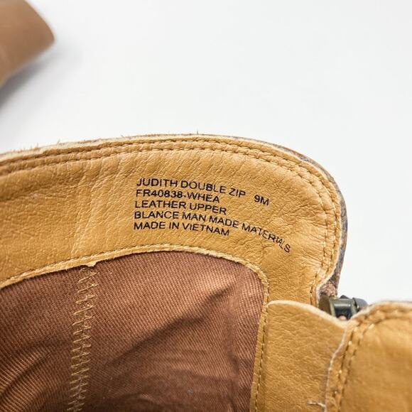 Frye Tan Leather Judith Double Zip Ankle Booties Women's Size 9 EUC - Picture 8 of 10